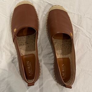 Ralph Lauren Tan Espadrille Flats, New!